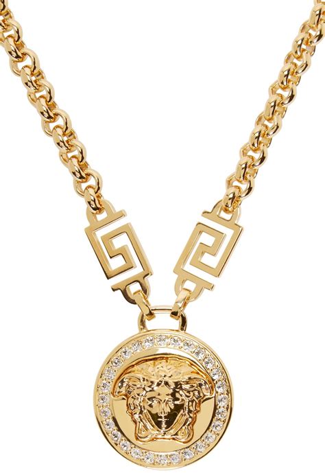 versace gold pendant necklace|Versace necklace real gold.